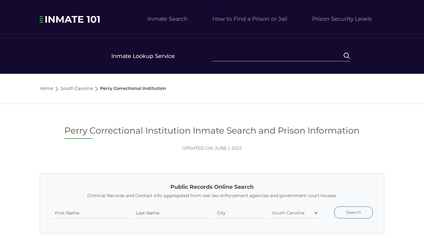 Perry Correctional Institution Inmate Search, Visitation, Phone no ...
