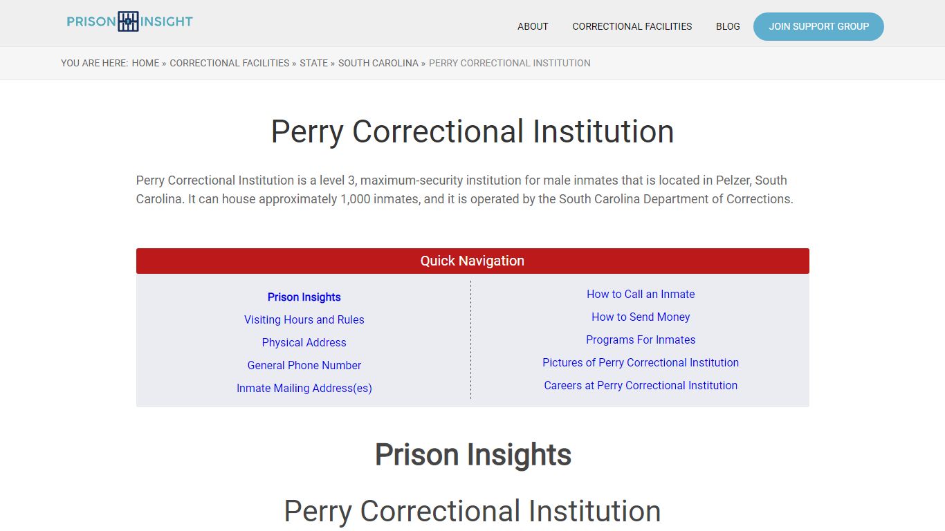 Perry Correctional Institution - Prison Insight
